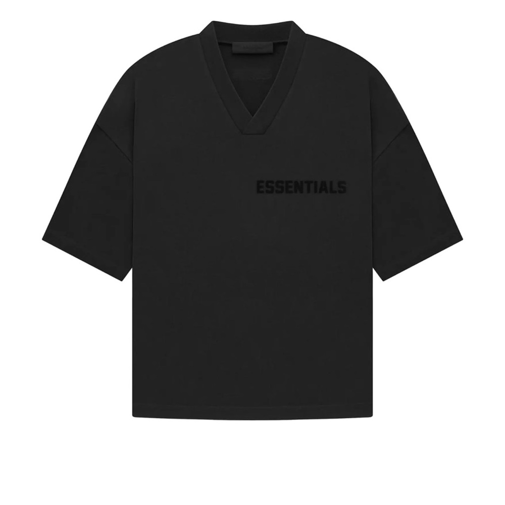Fear of God Essentials Jet Black V-Neck T-Shirt